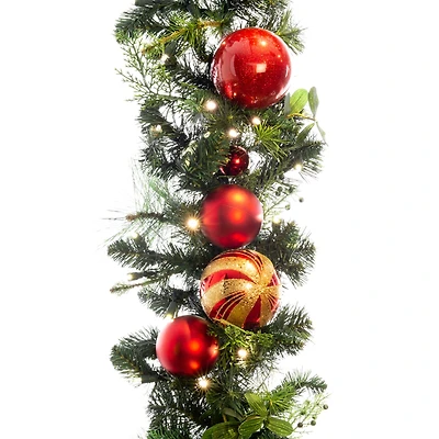 Village Lighting 9ft. Pre-Lit LED Christmas Classic Garland