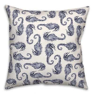 Seahorse Pattern 18" x 18" Indoor / Outdoor Pillow