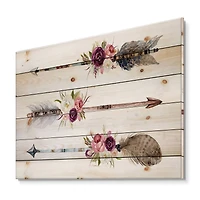 Designart - Ethnic Feathers and Flowers On Native Arrows III