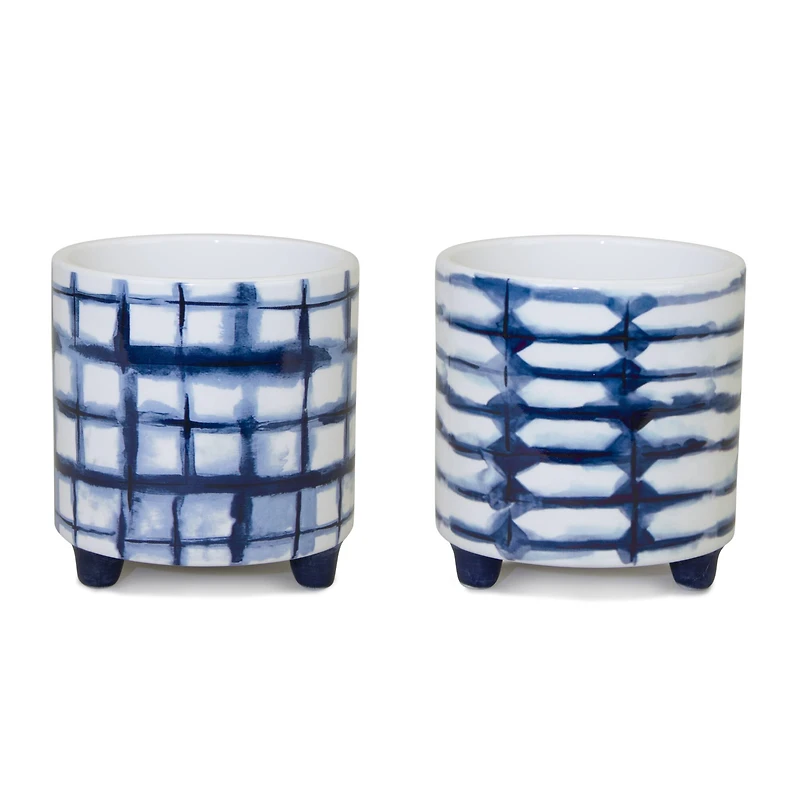 Decorative Tie-Dye Design Pot Set
