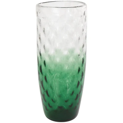 20" Green Ombre Handmade Glass Vase