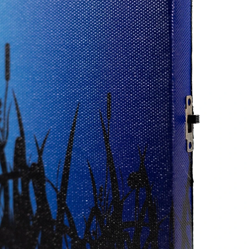 LED Lighted Jack-O-Lanterns & Bats Halloween Canvas Wall Art