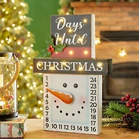 Glitzhome® 15" LED Christmas Snowman Countdown Décor