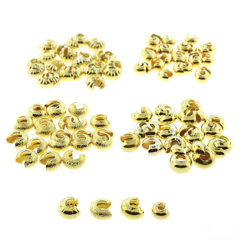 The Beadsmith® Gold Plated Crimp Bead Cover, 80ct.