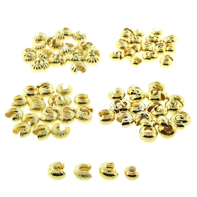 The Beadsmith® Gold Plated Crimp Bead Cover, 80ct.