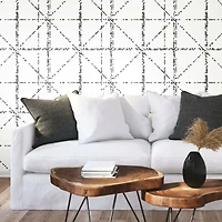 RoomMates Black Diamond Grid Specks Peel & Stick Wallpaper