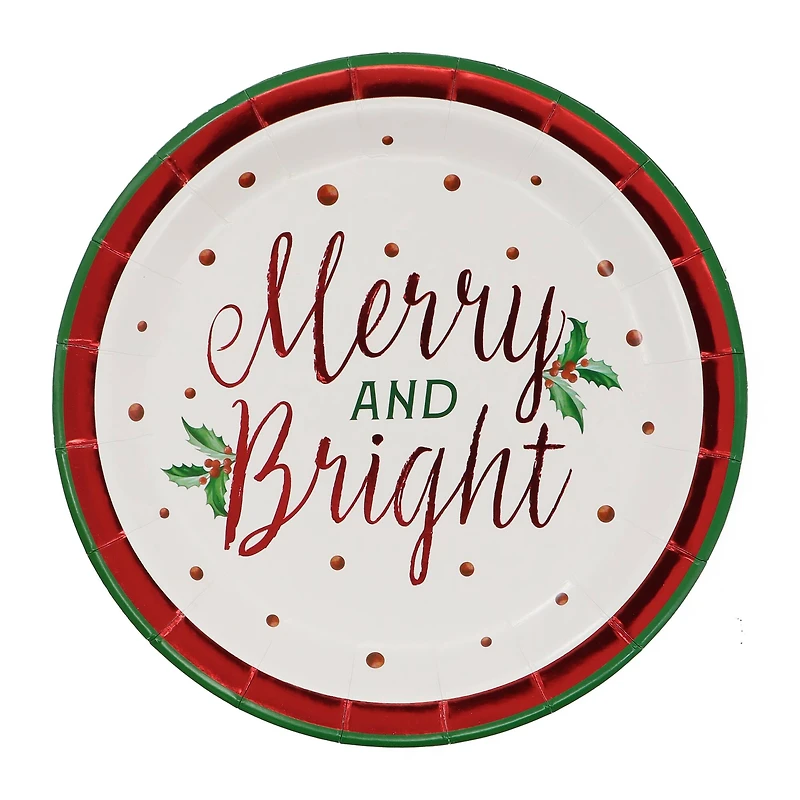 7" Merry & Bright Paper Plates, 12ct. by Celebrate It™
