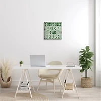 Stupell Industries Don't Need Luck I'm Irish Funny Plaid Canvas Wall Art