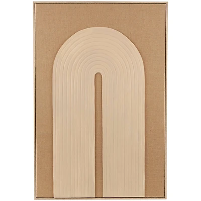 Brown Polyester Geometric Home Wall Decor with Tan Layered Arch