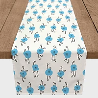 Blue Blooms 16" x 72" Cotton Twill Runner