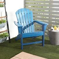 Blue Polyethylene Traditional Outdoor Adirondack Chair, 38" x 31" x 32"