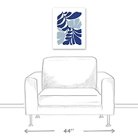 Blue Modern Leaves 16" x 20" Canvas Wall Art