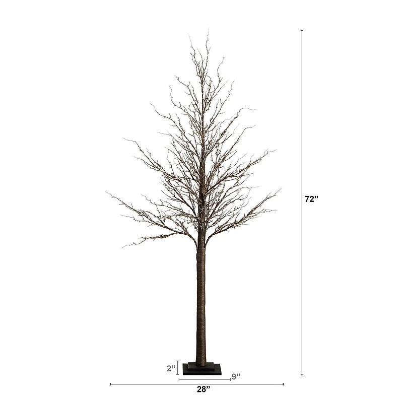 6ft. Pre-Lit Artificial Christmas Twig Tree, Warm White LED Lights