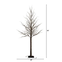 6ft. Pre-Lit Artificial Christmas Twig Tree, Warm White LED Lights