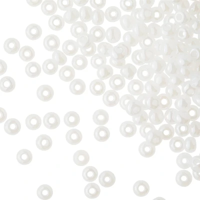 12 Pack: John Bead White Pearl Opaque Czech Glass Seed Beads, 6/0