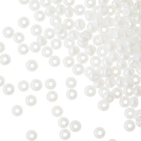 12 Pack: John Bead White Pearl Opaque Czech Glass Seed Beads, 6/0