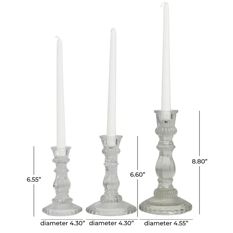 The Novogratz Clear Glass Candle Holder Set