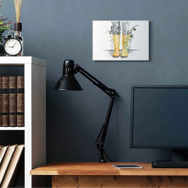 Stupell Industries Yellow Rainboot Bouquets Chic Wildflower Foliage Wall Plaque