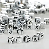 Silver Alphabet Cube Crafting Beads, 6mm by Bead Landing™