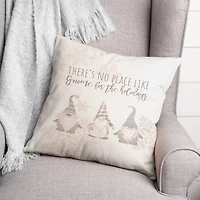 Gnome Holidays Neutral 18x18 Throw Pillow