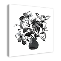 Monochromatic Floral IV 30" x 30" Canvas Wall Art