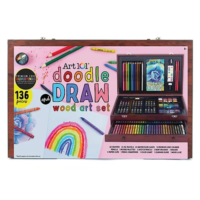 Art 101 Doodle & Draw Wood Art Set
