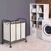NEX™ 30" Brown Removable 3-Bag Laundry Sorter