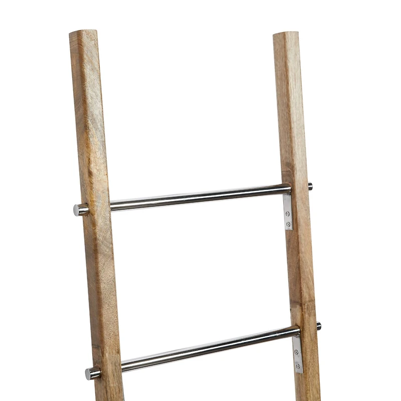 59" Brown Stainless Steel Contemporary Ladder