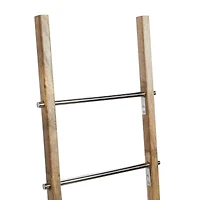 59" Brown Stainless Steel Contemporary Ladder