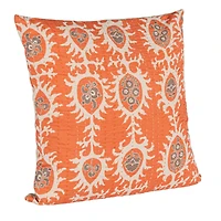 Hello Honey® 20" Orange Oval & Floral Accent Pillow