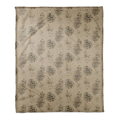 Pinecones on Brown Coral Fleece Blanket