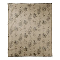 Pinecones on Brown Coral Fleece Blanket