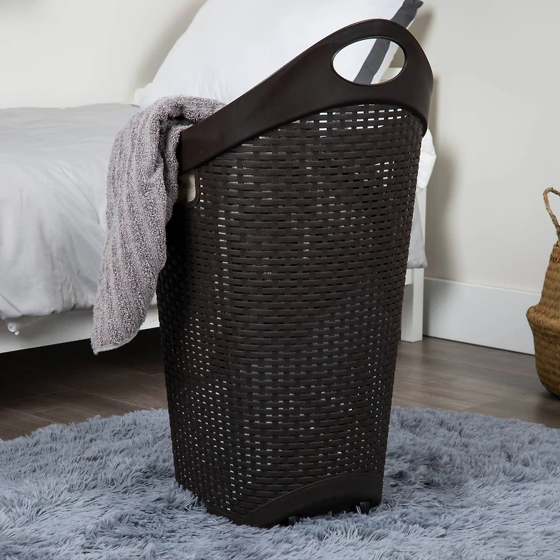 Mind Reader 60L Wheeled Hamper with Cutout Handle