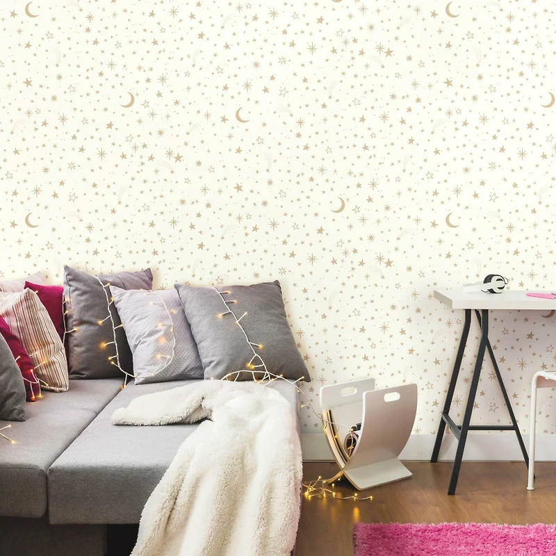 RoomMates Gold Twinkle Little Star Peel & Stick Wallpaper