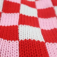 18.5" Pink & White Checker Knit Stocking by Ashland®