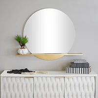 Gold Metal Glam Wall Mirror, 35" x 4" x 28"