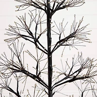 4ft. Pre-Lit Artificial Halloween Black Starburst Tree with 800 Fairy Warm White LED Lights