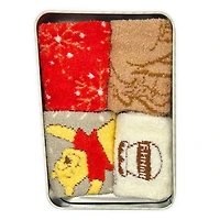 Disney® Winnie the Pooh 4 Pack Cozy Socks in Christmas Gift Tin