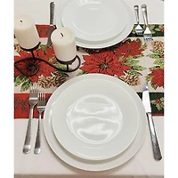 Wizardi 13.75" x 67" Poinsettia Christmas Table Runner