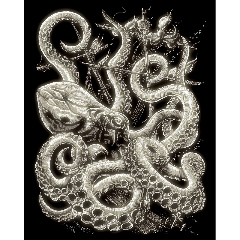 Royal & Langnickel® Engraving Art™ Octopus Glow In The Dark Foil Kit