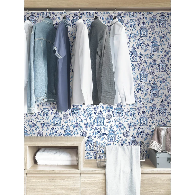 NuWallpaper Blue Danson Peel & Stick Wallpaper