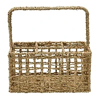 Hello Honey® Natural Handwoven Seagrass 6 Section Caddy with Handle