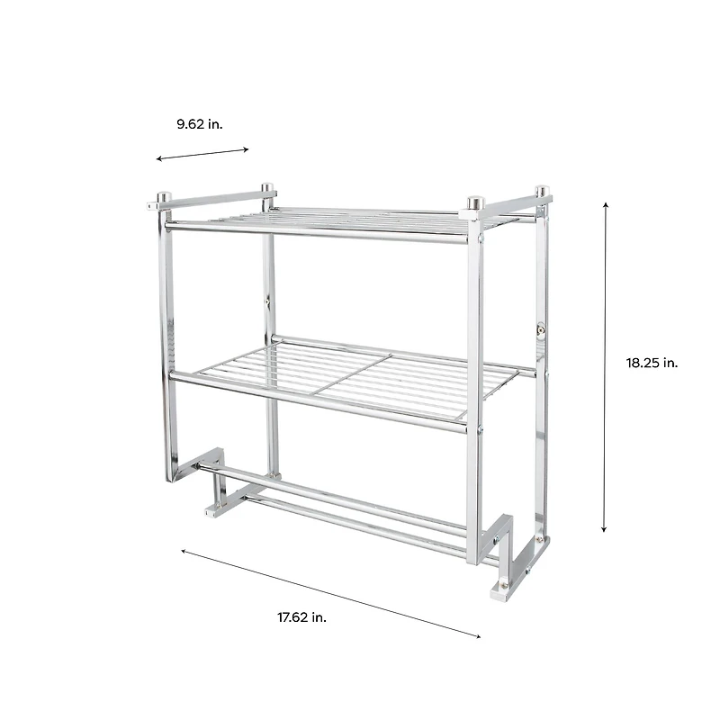 Organize It All 2-Tier Wall Mounted Shelf & Towel Rack 