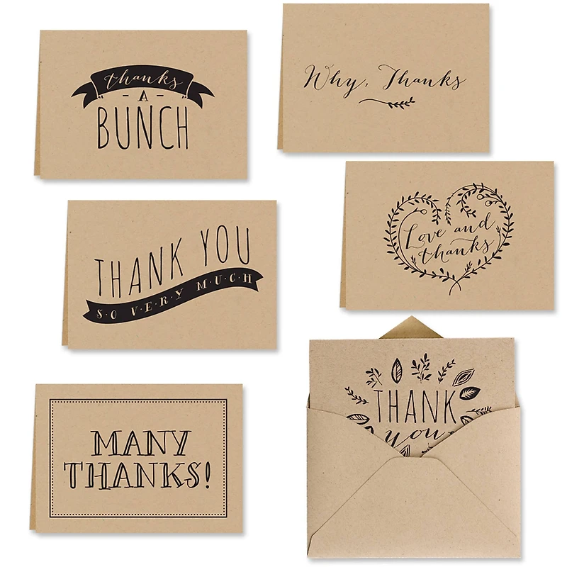 Hortense B. Hewitt Co. Kraft Thank You Cards