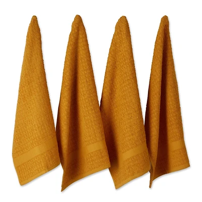 DII® Solid Honey Gold Waffle Terry Dish Towels, 4ct.