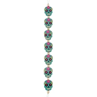 Blue Enamel Metal Sugar Skull Beads, 20mm by Bead Landing™