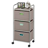Honey Can Do 3-Drawer Gray Rolling Fabric Storage Cart