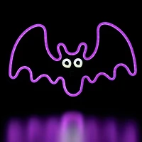 15" Purple LED Neon Style Purple Bat Halloween Window Silhouette