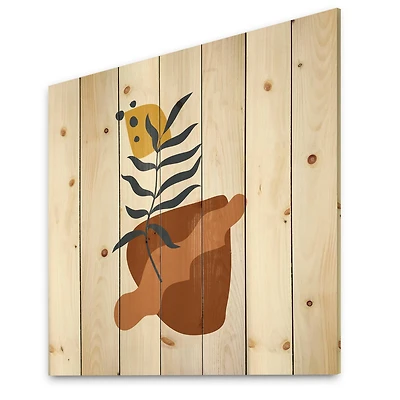 Designart - Elementary Shapes With Abstract Flowers Plants VI