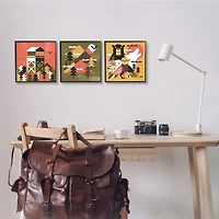 Stupell Industries Kids' Rustic Forest Animal Camp Adventure Geometric Shapes Framed Wall Art